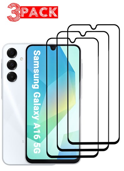 اشتري (for Galaxy A16 5G ) 3Pack Premium Tempered Glass Screen Protector with Scratch-Resistant, HD Clarity, and Easy Installation في الامارات