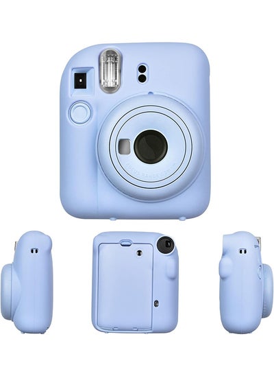 اشتري Silicone Case for Fujifilm Instax Mini 12 Instant Camera Case |Soft Protective Camera Cover with Adjustable Shoulder Strap - Pastel Blue في الامارات