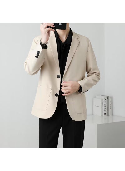 اشتري Trendy Slim Fit Blazer for Men Fall SpringKhaki Khaki في الامارات