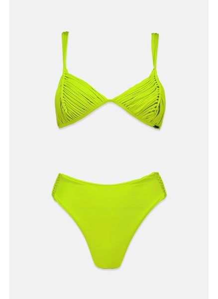 اشتري Women Padded Non,Wired Solid Bikini Top And Bottom, Lime Green في السعودية