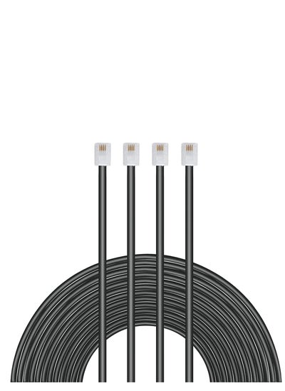 اشتري Handmade Telephone Landline Extension Cord Cable Line Wire with Standard RJ-11 6P4C Plugs (5M, BLACK) في الامارات