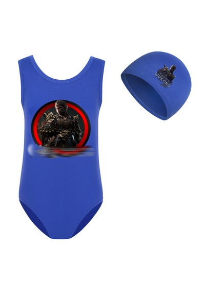 Buy Black Myth Goku Girls' One Piece Swimsuit And Cap Set in UAE