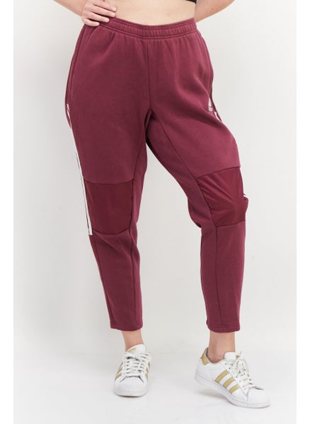 Buy Women Plus Size Brand Logo Training Pants, Maroon in UAE