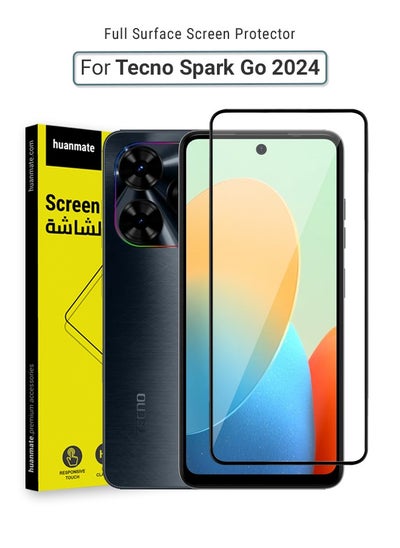 Buy Tecno Spark Go 2024 Screen Protector – Premium Edge to Edge Tempered Glass, High Transparency, Delicate Touch, Anti-Explosion, Smooth Arc Edges, Easy Installation in Saudi Arabia