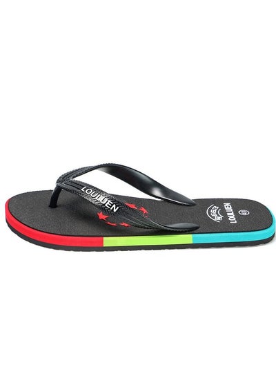 اشتري 2023 Men's Summer Flip-flops Outdoor Leisure Beach Slippers Black في الامارات