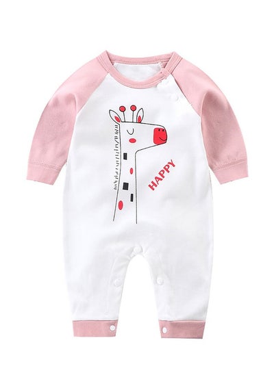 اشتري Ministry of Style Happy Giraffe White and Pink Baby Rompers في الامارات