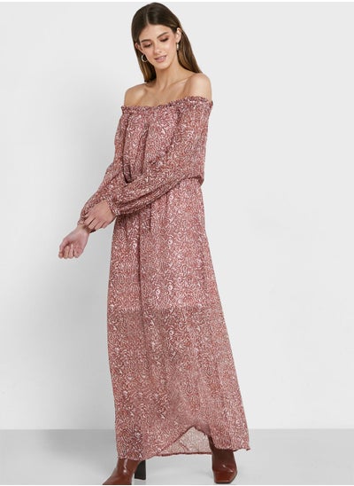 Buy Paisley Off-Shoulder Maxi Dress in UAE