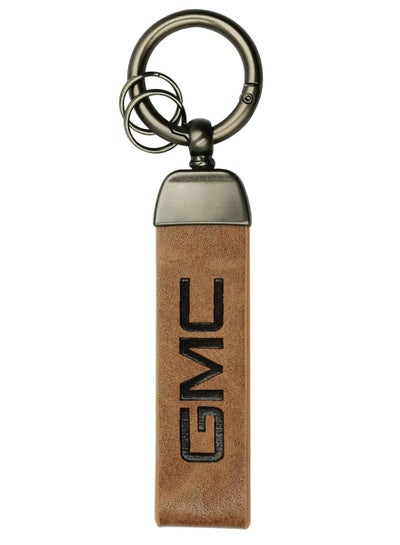 Buy GMC Official Leather Strap Keychain, Metal Finish Car Key Chain in Saudi Arabia