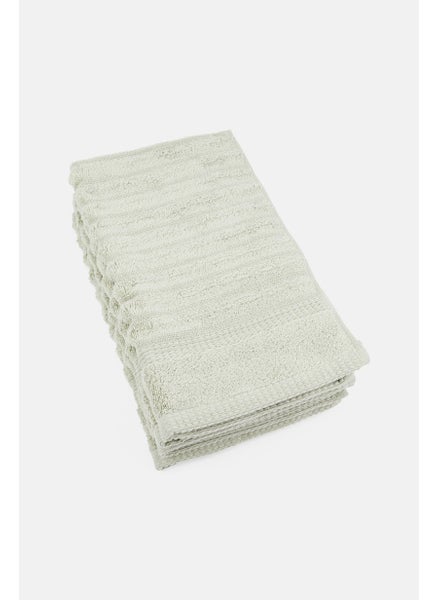 Buy 4,Pieces Hand Towel 40 L x 70 W cm, Sage Green in UAE