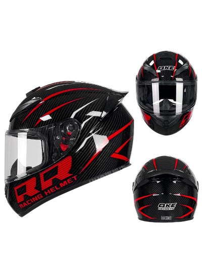 اشتري Full Face Motorbike Helmet Motorcycle Adult Rider Biker Sports Crash Helmet في السعودية