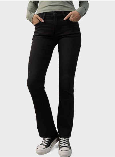 Buy High Waist Straight Fit  Flared Jeans in UAE