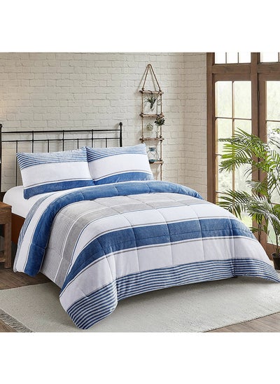 اشتري Pilvi Jennee Printed Flannel 3-Piece King Comforter Set 240 x 220 cm في الامارات