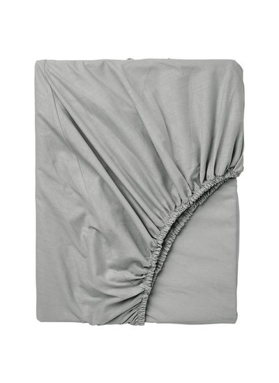 Buy Fitted Sheet Light Grey 80X200 Cm in Saudi Arabia