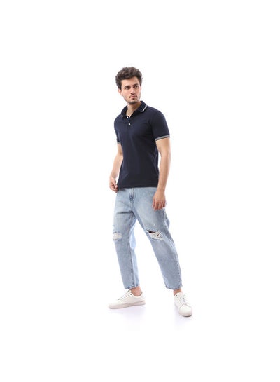Buy Regular Fit  Buttoned Polo Shirt - Blue in Egypt