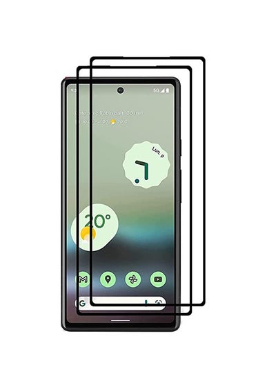 Buy [Pack Of 2] for Google Pixel 7a Screen Protector Full Coverage Ultra-thin 9H Hardness Tempered Glass Screen Protector Case Friendly [Fingerprint Compatible] Screen Guard - Black in UAE