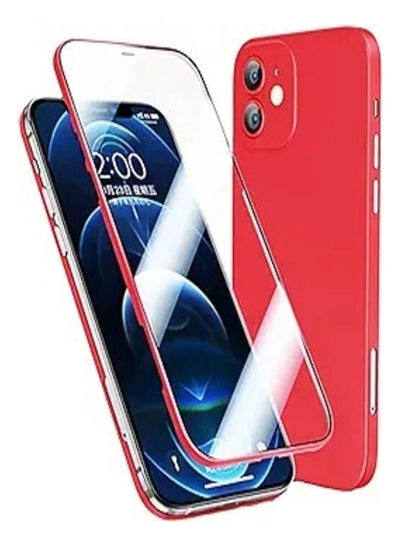Buy 360 case for iPhone 11  (protective case + transparent screen) ,Red in Egypt