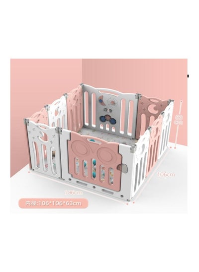 Buy Playpen white and pink for Baby Safety Indoor 10 Panels in UAE