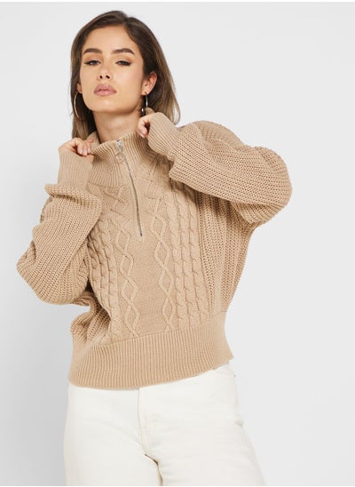 اشتري High Neck Knitted Sweater في السعودية