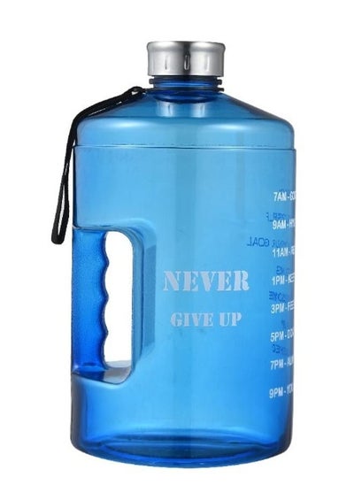 Buy Water Bottle Light Blue 3.7L NEVER GIVE UP in Saudi Arabia