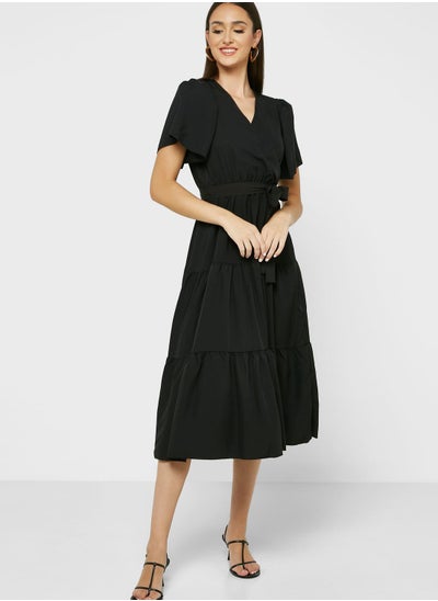 Buy Flouncy Sleeve Belted Dress in UAE