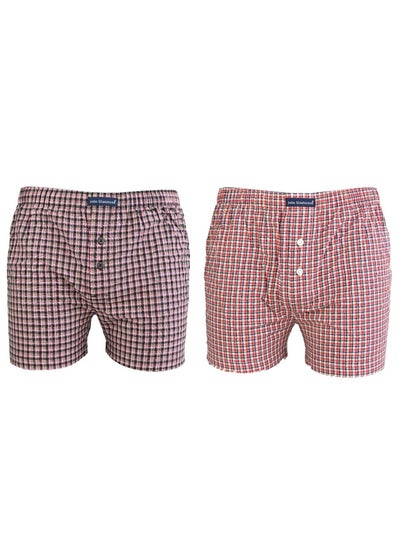 Buy John Gladstone Men's Cotton Woven Boxer - Pack of 2 in UAE