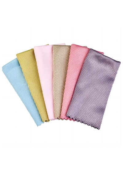 Buy 6-Piece  Fish-Print Appearance Kitchen Dishcloth Set Multicolour 30CM*40CM in Saudi Arabia