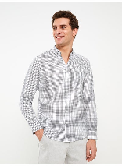 Buy Regular Fit Long Sleeve Plaid Men's Shirt in Egypt