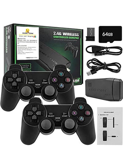 Buy Wireless Retro Game Console, Plug and Play Video Game Stick Built in 10000+ Games,9 Classic Emulators, 4K High Definition HDMI Output for TV with Dual 2.4G Wireless Controllers 64G in UAE