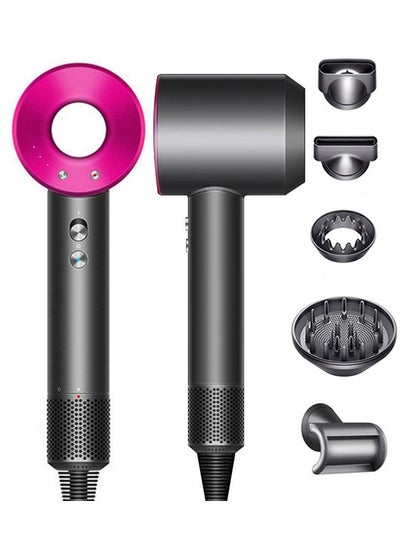 Buy Adjustable Hair Dryer, Professional Salon Hair Blow Dryer for Fast Drying, Low Noise Ionic Hair Dryer with 5 Attachments, for Home Salon Travel, 1600w (Grey) in Saudi Arabia