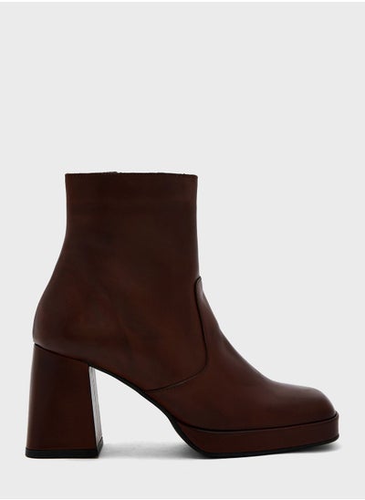 Buy Squared High Heel Ankle Boot in Saudi Arabia