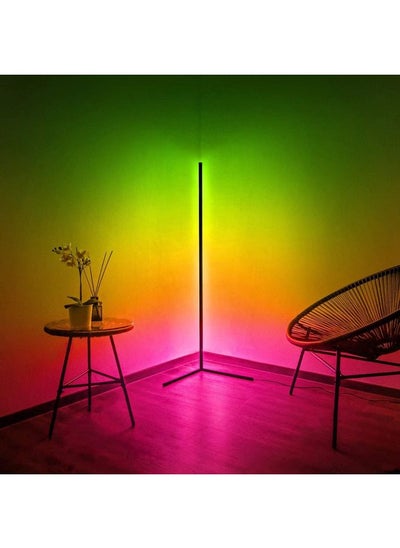 Buy Remote Control RGB LED Corner Floor Lamp Multicolour in UAE