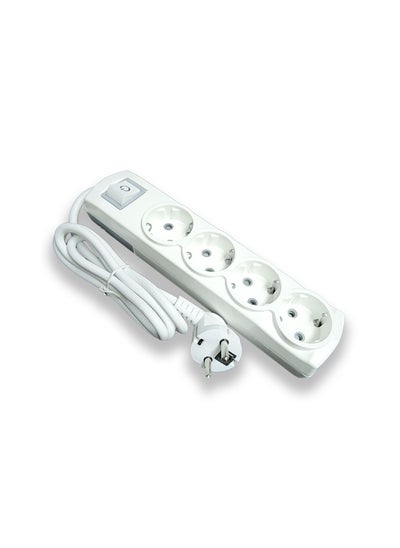 Buy ALPHA NOUR Power Strip four sockets  -  Safety Load - Ultra High Material for All Electrical and Home Appliances 16A 250V Made in Turkey in Egypt