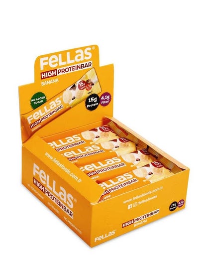 Buy Fellas Protein Bar Banana Flavour pack of 12 in UAE