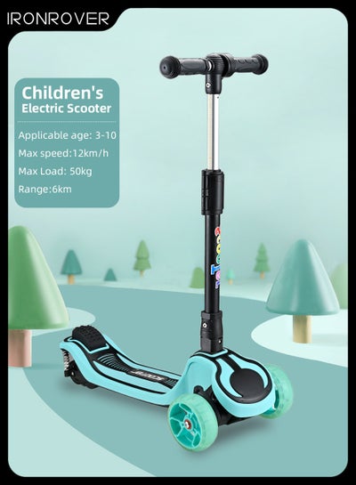 اشتري Mini Pro 3-Wheel Electric Scooter for Kids Ages 3-10, Up to 12km/h & 80 Min Ride Time, Kids Power Scooter with Adjustable Height, Foldable Escooter for Boys Girls في الامارات