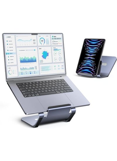 Buy JSAUX Laptop Stand for Desk, Aluminum 2 in 1 Computer Riser and Tablet Stand, Ergonomic Notebook Holder in Egypt