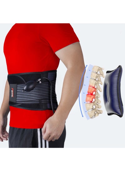 Buy Back Brace with Inflatable Pad for Men Women Lower Back Pain Relief, Heavy Lifting,Scoliosis and Herniated Disc Breathable Back Support Belt XXL fits 37.4"-46" in Saudi Arabia