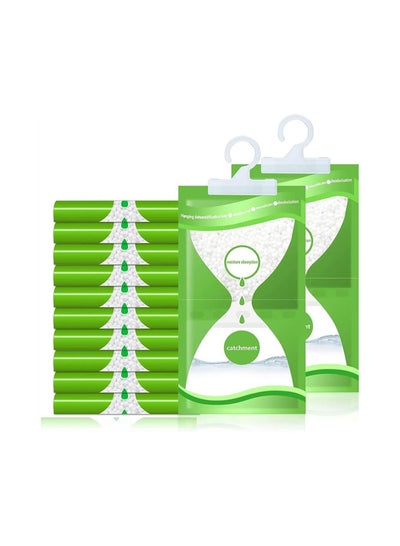 اشتري 10 Pack Moisture Absorber Bag, Hygroscopic Desiccant Bag, Moisture Absorber Hanging Bags, Desiccant Unscented Humidity Absorbers, Efficient Dehumidifier Bags for Kitchens,Bathrooms,Closet في السعودية