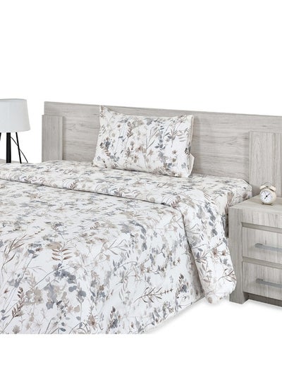 Buy Botanical Single - Sized Comforter Set Beige - 160X220 Cm in UAE