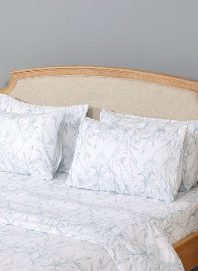 اشتري Essential Ora Set of 4 Pillow Covers, White & Grey – 75x50 cm, 200 TC في الامارات