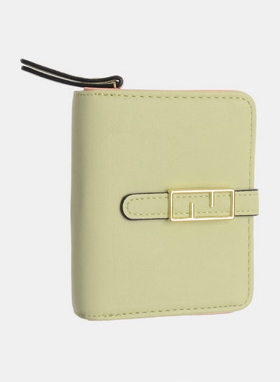Women's leather wallet with multiple pockets and a rectangular lock ...