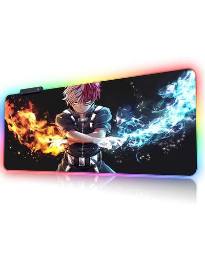 اشتري SHOTO TODOROKI RGB Mouse Pad ,Large Gaming Mouse Pad ,  Lighting Modes ,80 CM x 30 CM في مصر