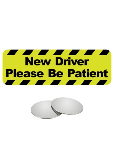 Buy New Driver Please Be Patient Car Sign Vinyl Sticker, Bold Text, Highly Reflective Caution Sticker for Beginner New Car SUV Van Drivers (6.5x20cm) in UAE