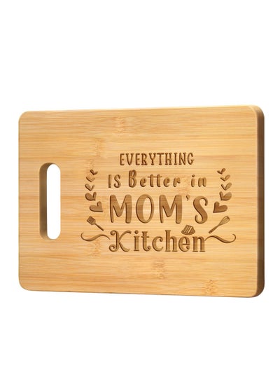 Buy Gifts for Mom, Best Mom Birthday Gifts - Personalized Engraved Bamboo Cutting Board - Unique Gift for Mom from Daughter Son - Everything Is Better in Mom's Kitchen in UAE