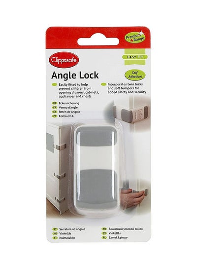 اشتري Child Safety Angle Lock For Drawers,Cabinets,Appliances - White/Grey في الامارات