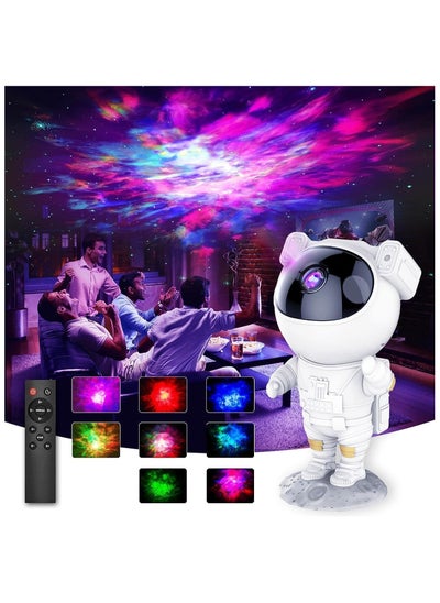 Buy Galaxy Astronaut Star Projector Night Light with Timer, Remote Control, and 360° Adjustable Design - Perfect for Children, Adults, Baby Bedroom, Party Rooms, and Game Rooms, USB Powered Projector Lamp in UAE