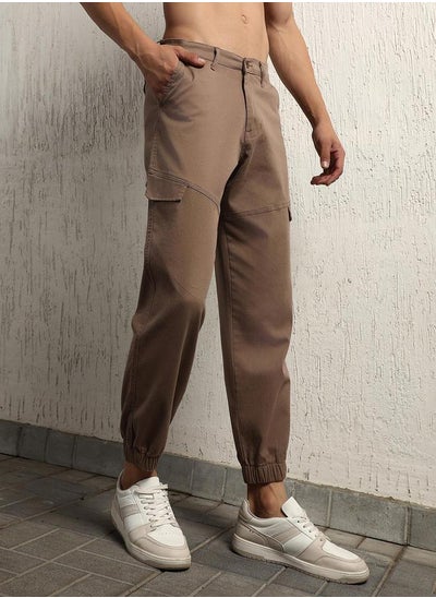 Buy Solid Cuffed Pants with Flap Detail in Saudi Arabia