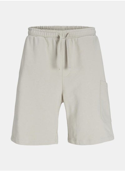 Buy Solid Sweat Shorts with Patch Pocket in Saudi Arabia