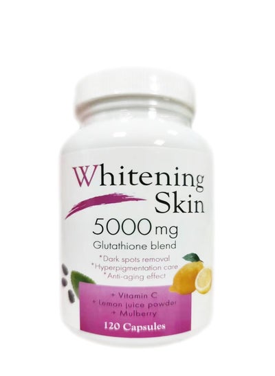 Buy Glutathione Whitening Capsules 120 Capsules 5000mg, Anti Aging and Anti Oxidant Effect, Remove Dark Spots and Brightening The Skin, Vegan, Skin Bleaching in Saudi Arabia