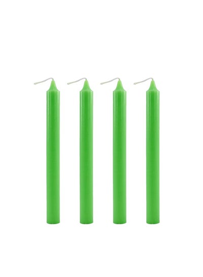 Buy Green Candle 2.2x24Cm 4Pcs Set in UAE