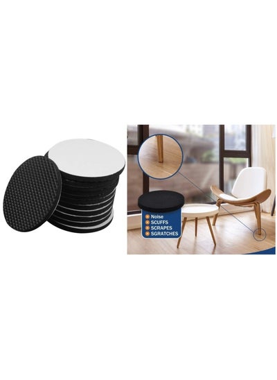 Buy Pack Of 6 Felt Protector Adhesive Eva Pad Round 30Mm x 4Mm Black 20316 Floor Protectors in UAE